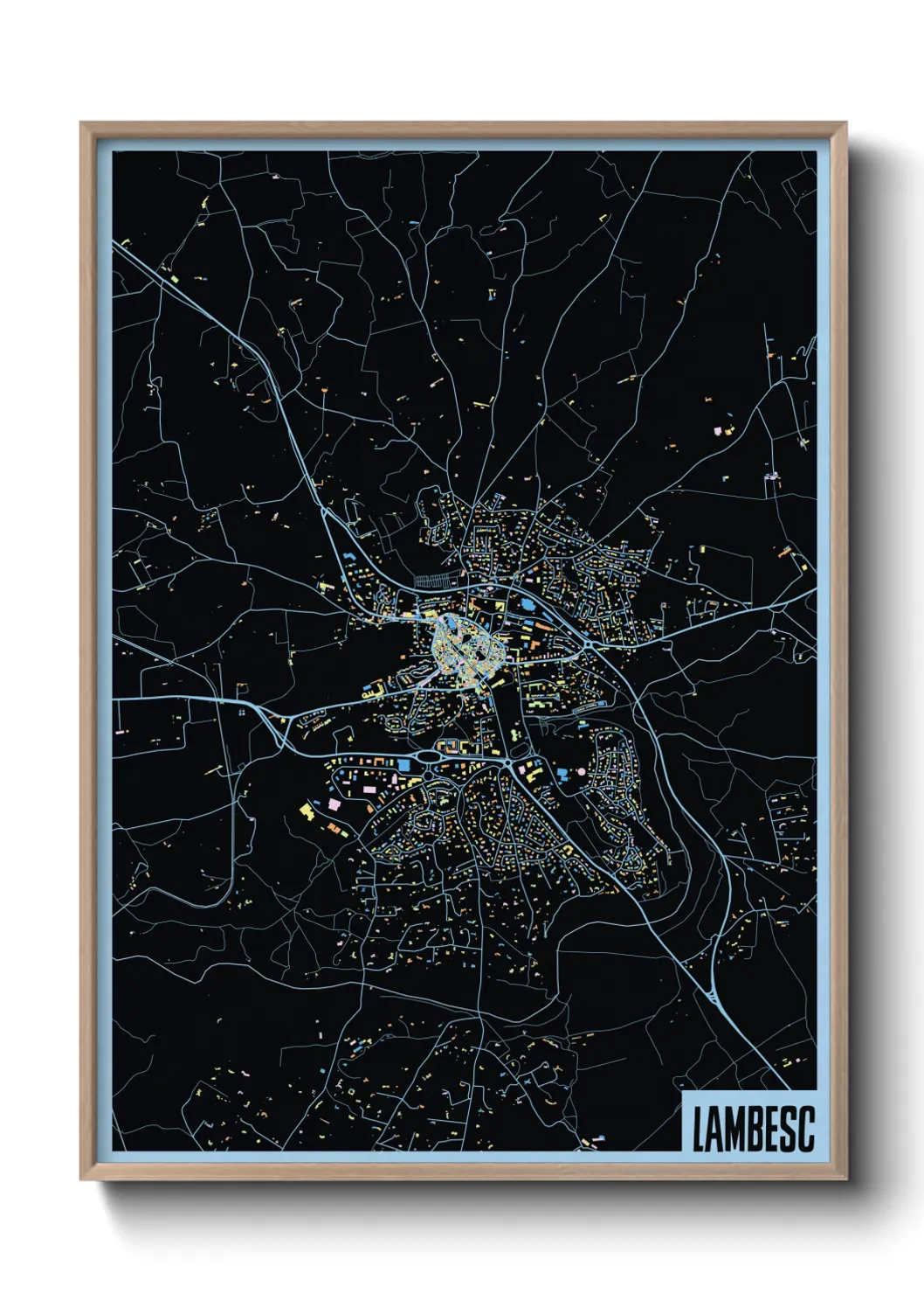 Une affiche de carte sur Lambesc