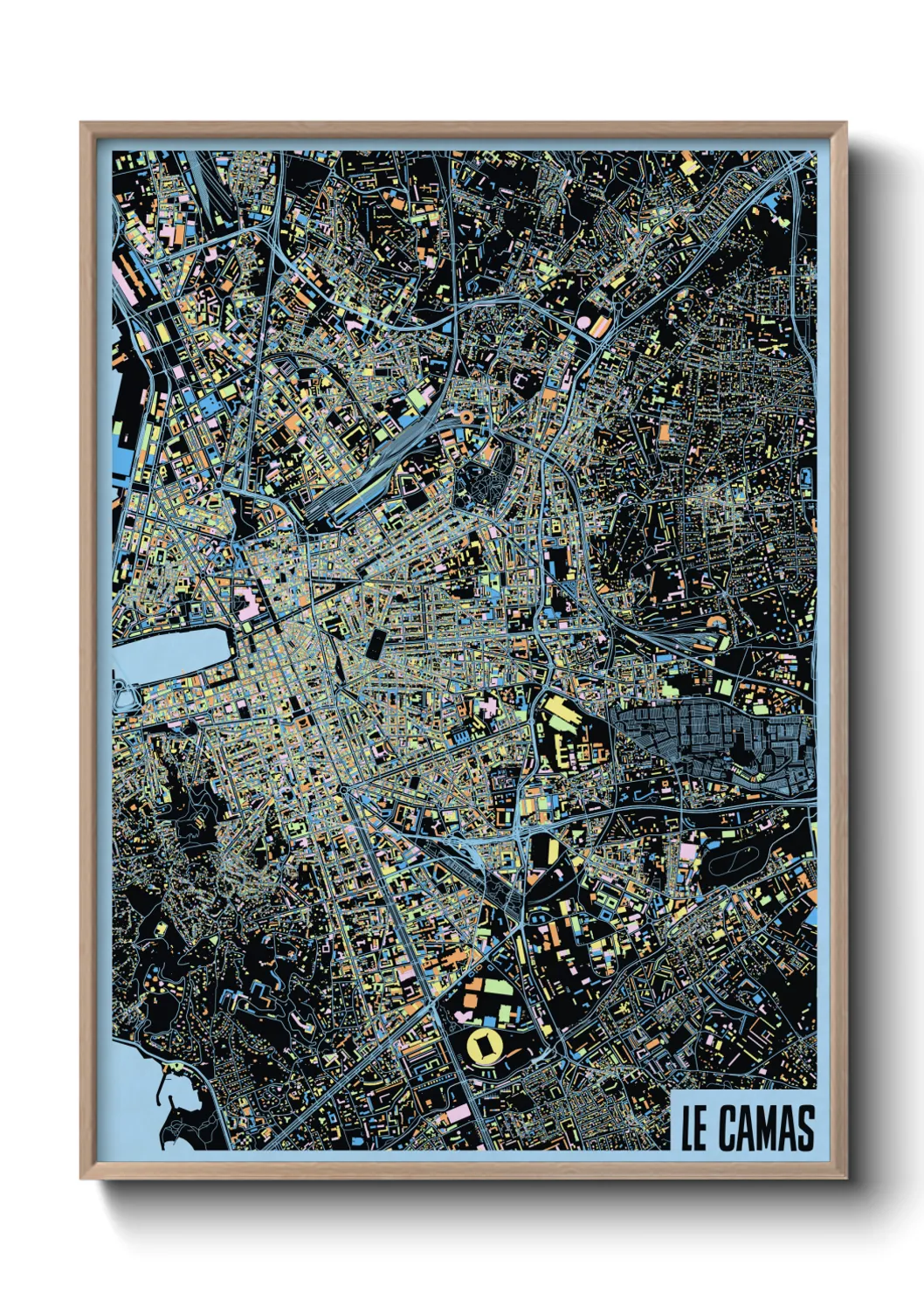 Une affiche de carte sur Le Camas