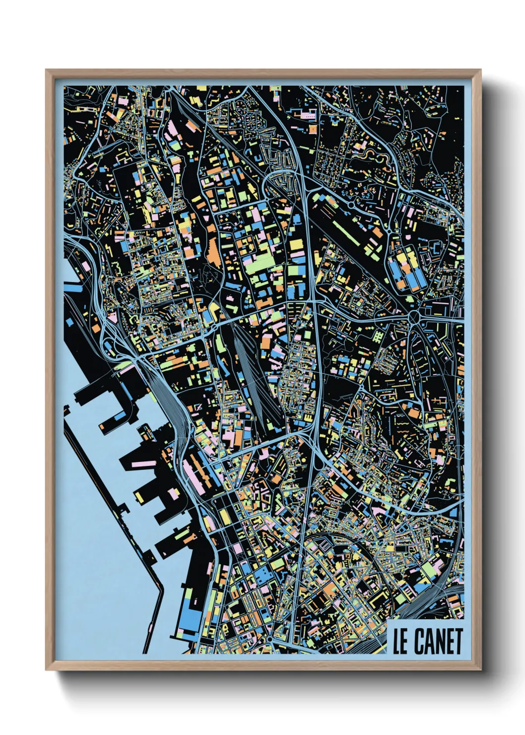 Une affiche de carte sur Le Canet