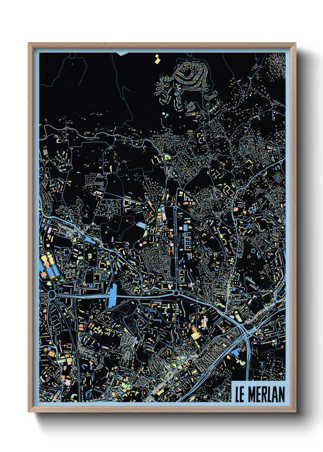 Une affiche de carte sur Le Merlan