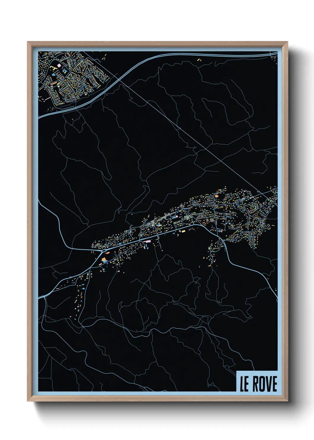 Une affiche de carte sur Le Rove