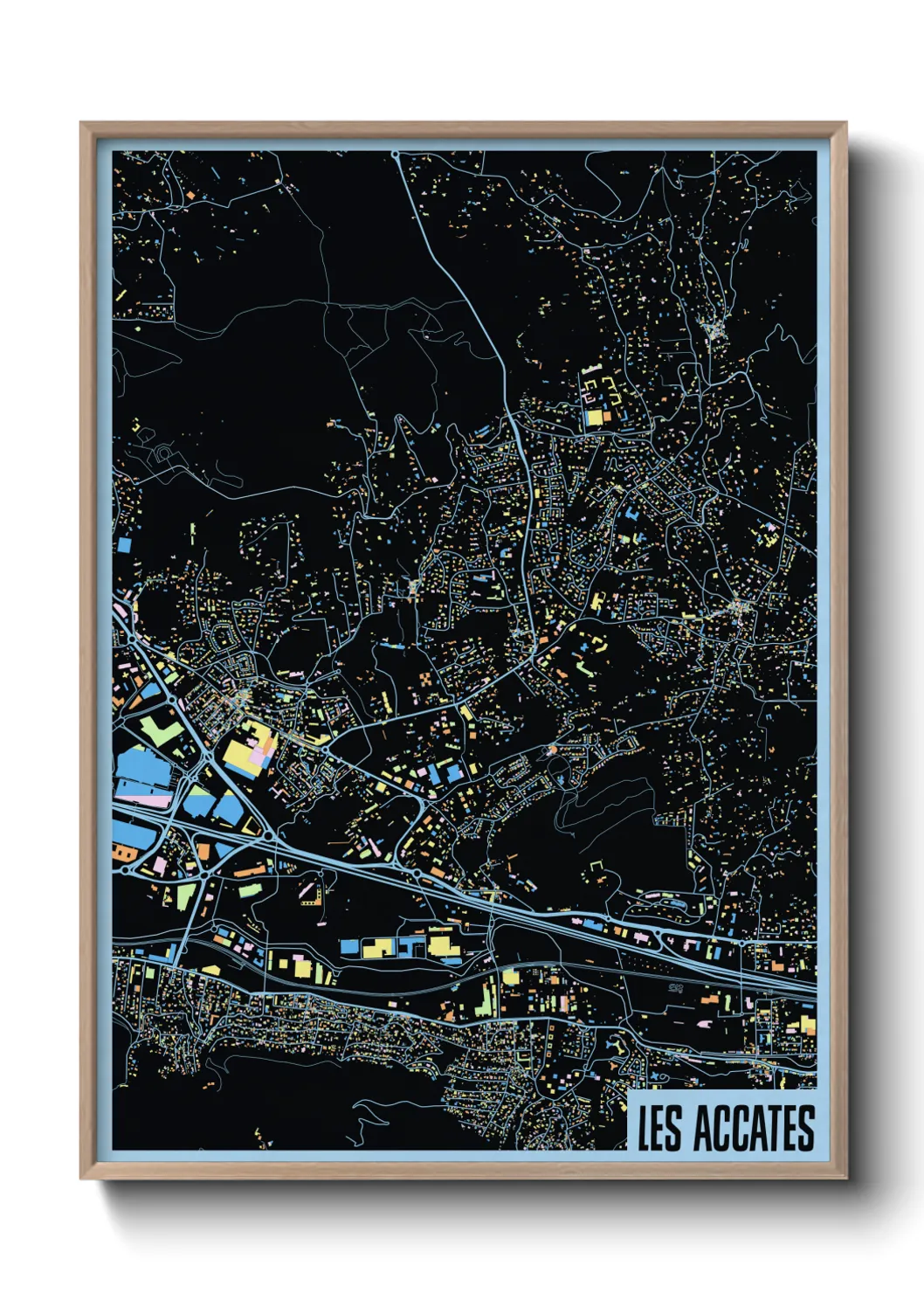 Une affiche de carte sur Les Accates