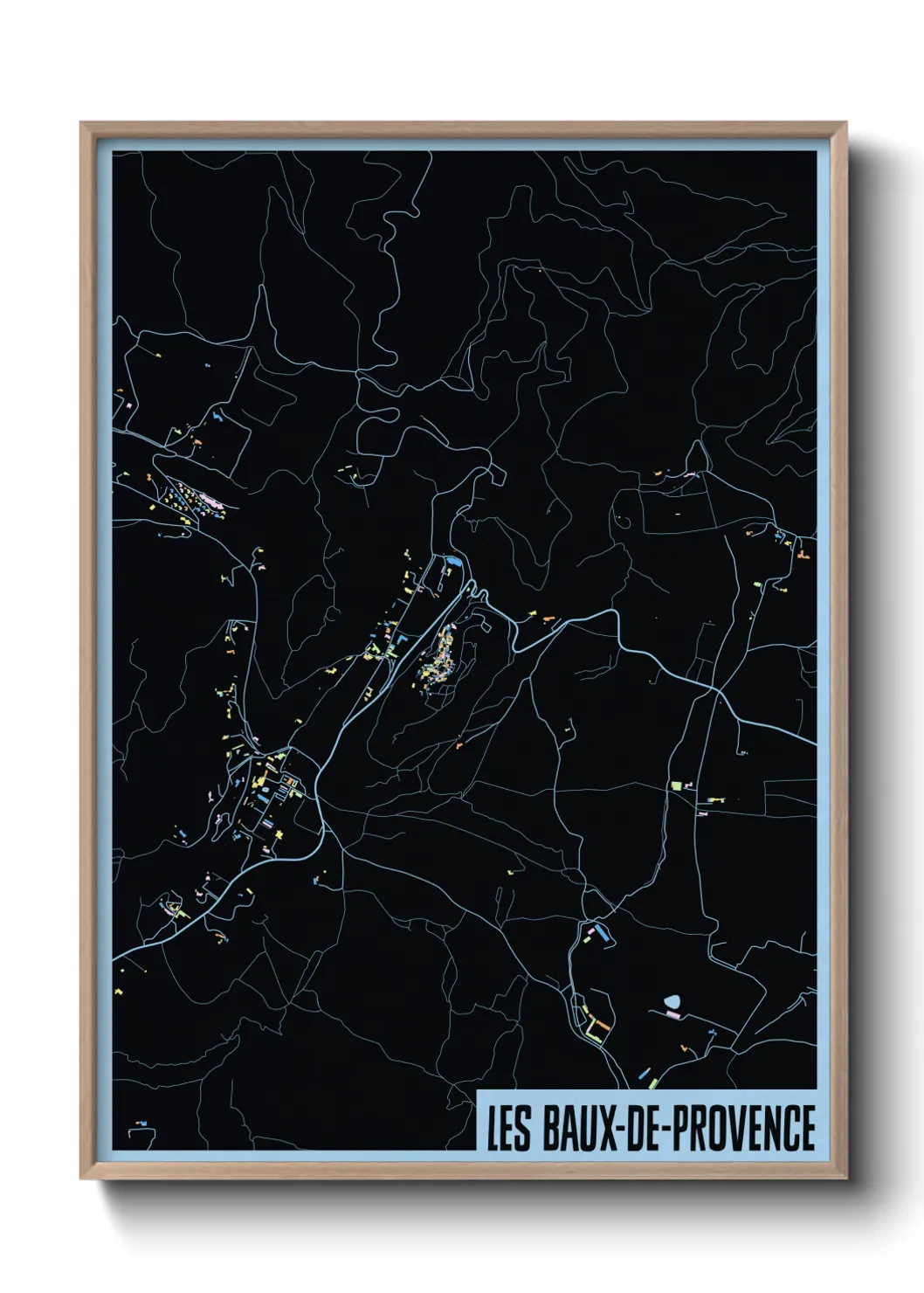 Une affiche de carte sur Les Baux-de-Provence