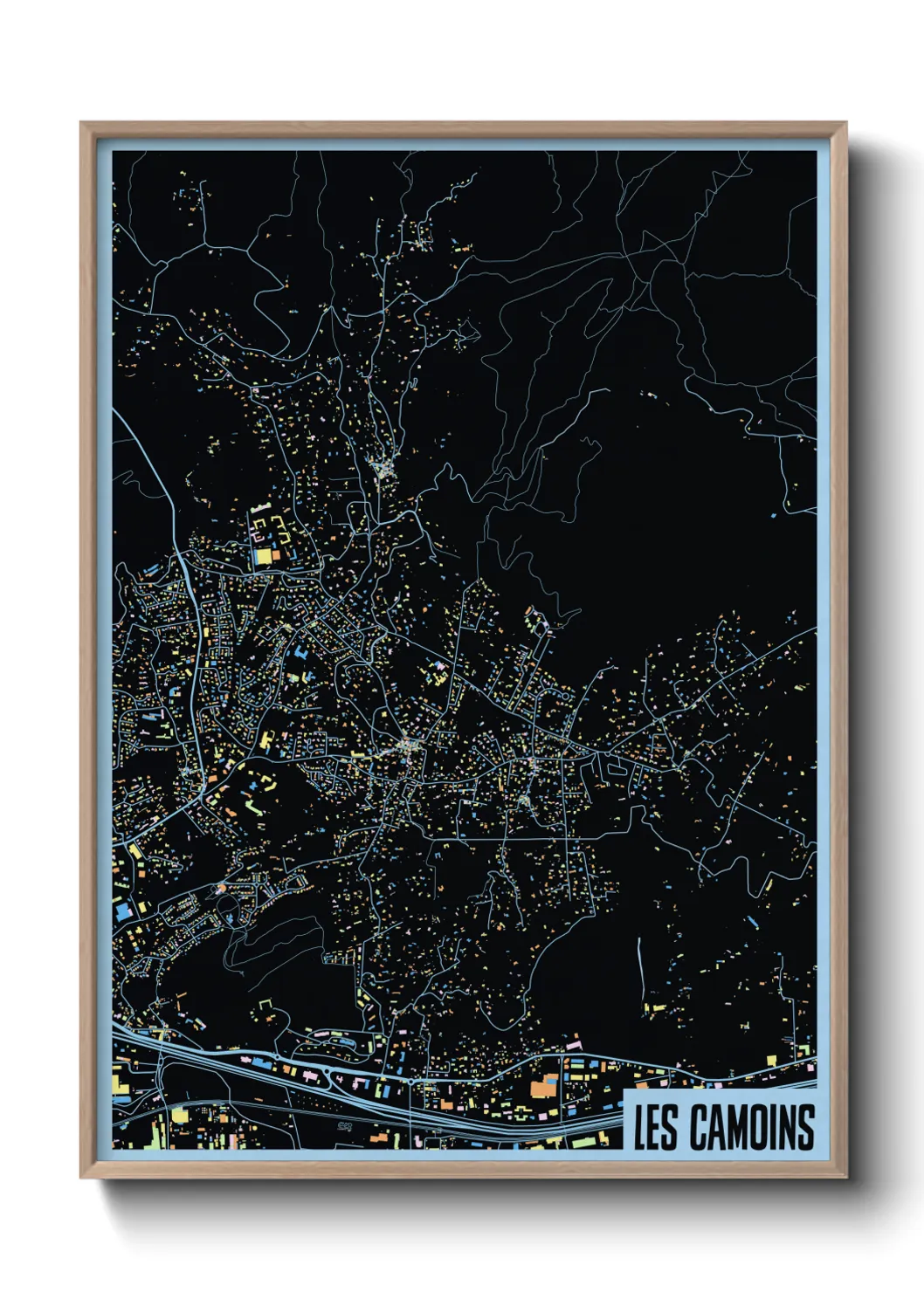 Une affiche de carte sur Les Camoins