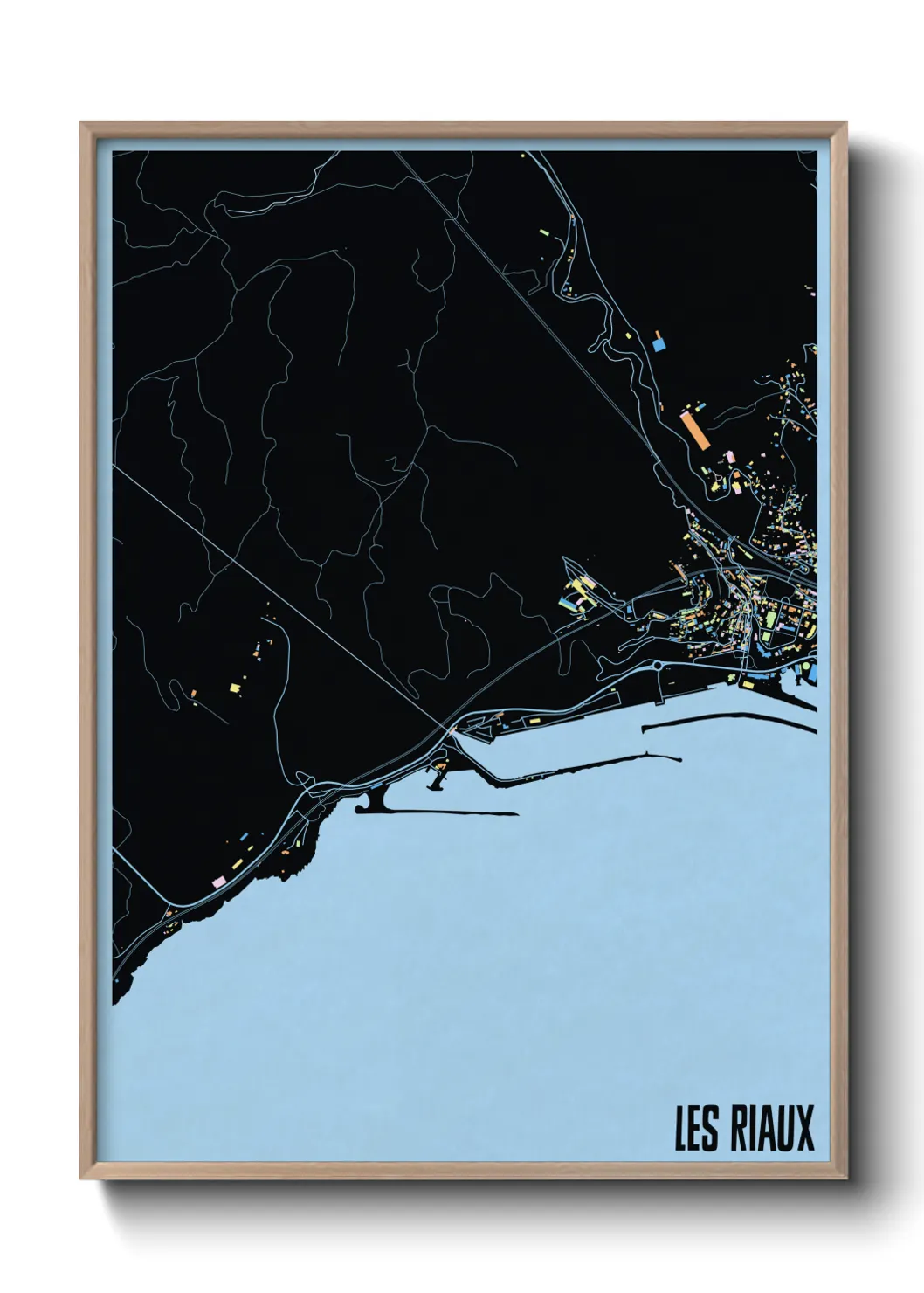 Une affiche de carte sur Les Riaux