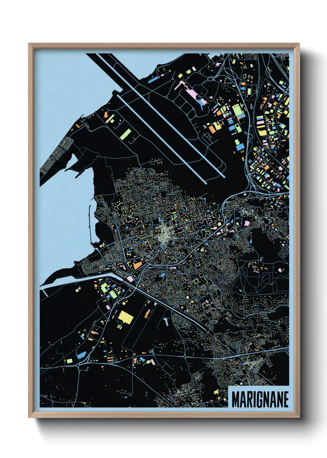 Une affiche de carte sur Marignane