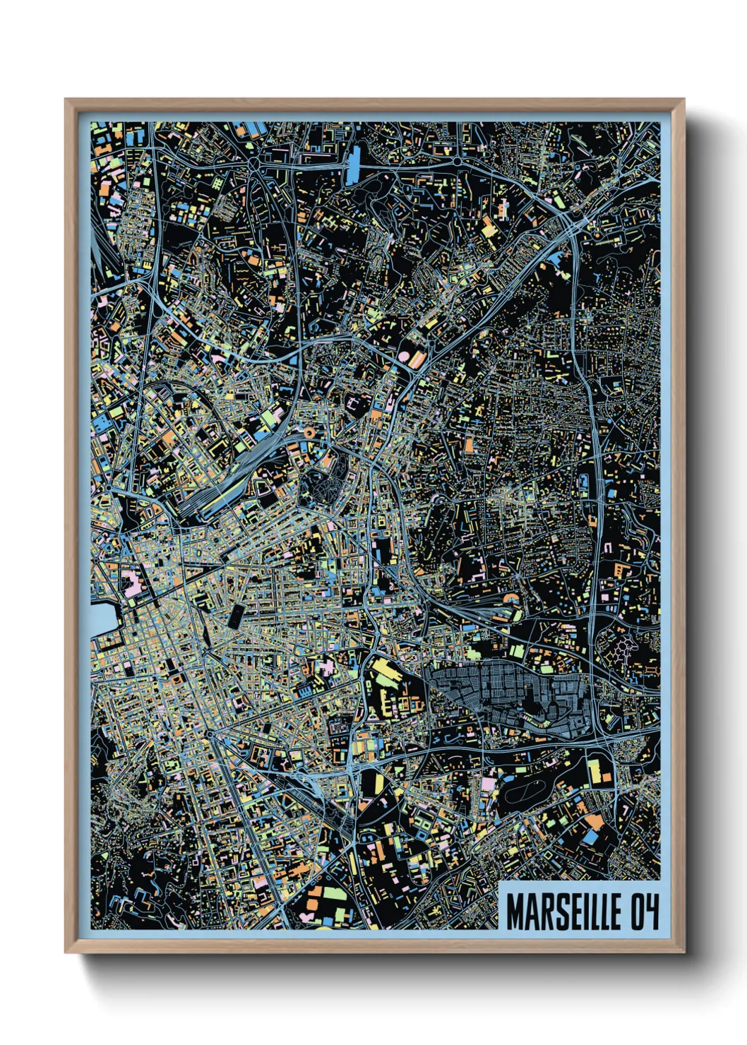 Une affiche de carte sur Marseille 04