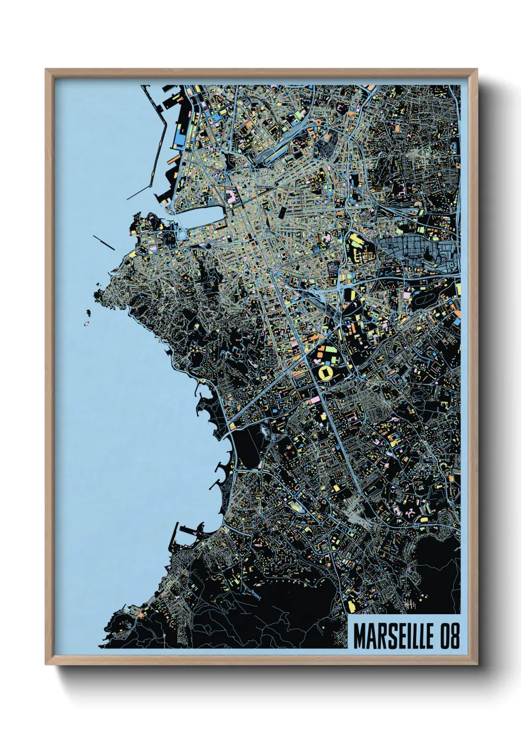 Une affiche de carte sur Marseille 08