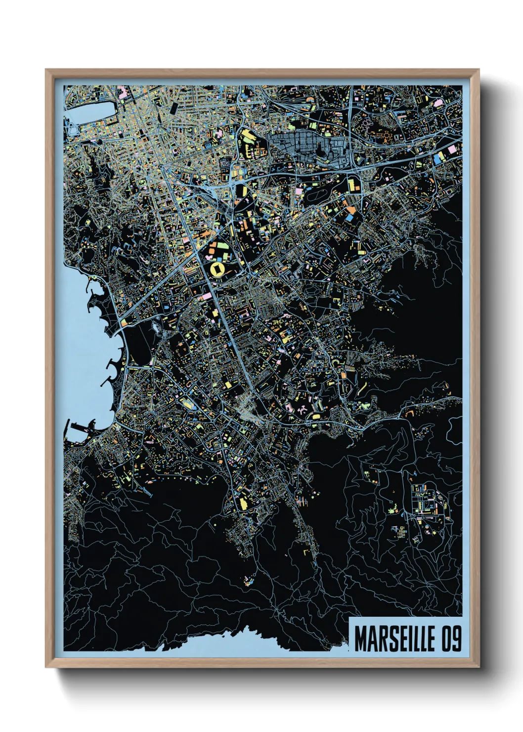 Une affiche de carte sur Marseille 09