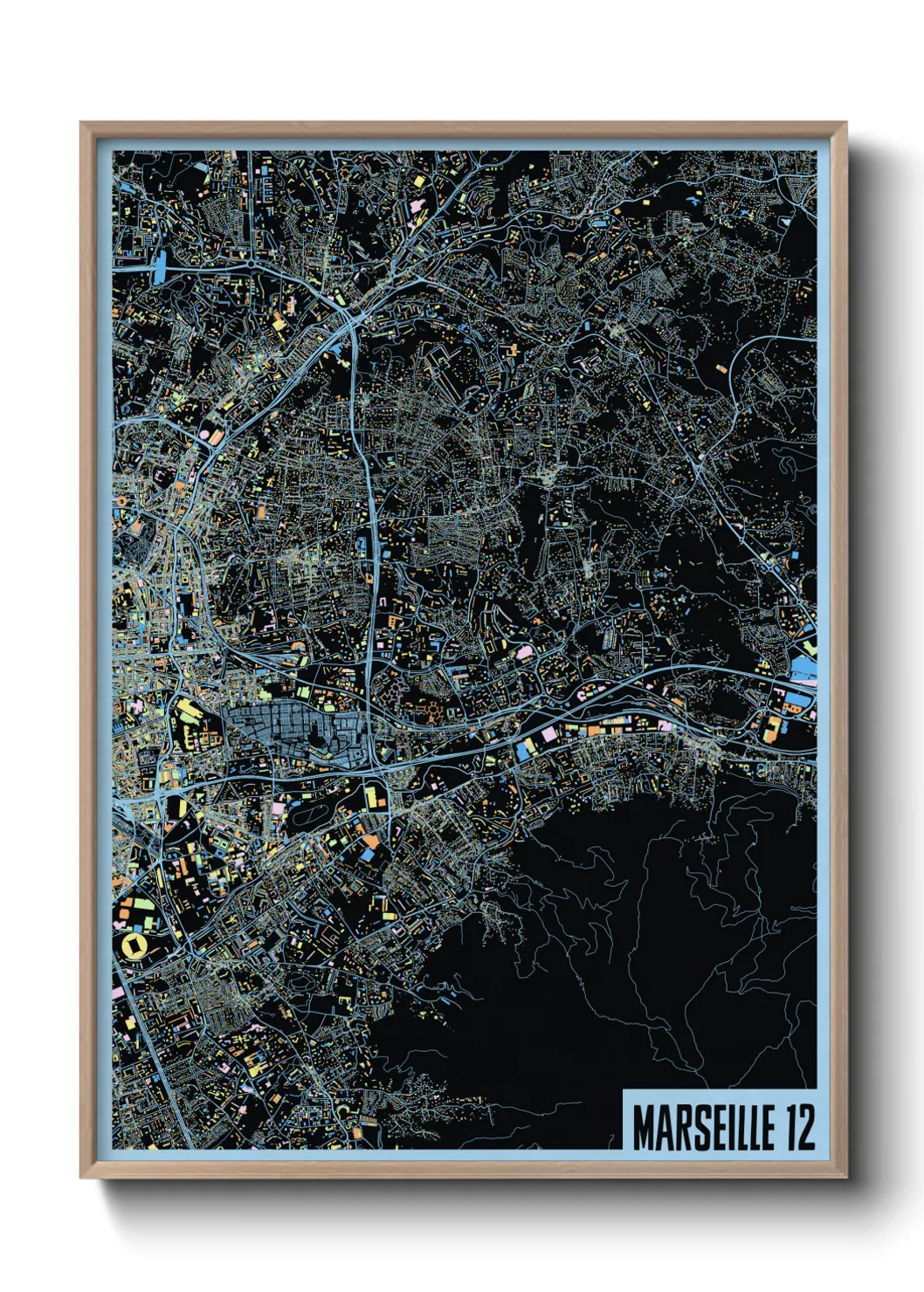 Une affiche de carte sur Marseille 12