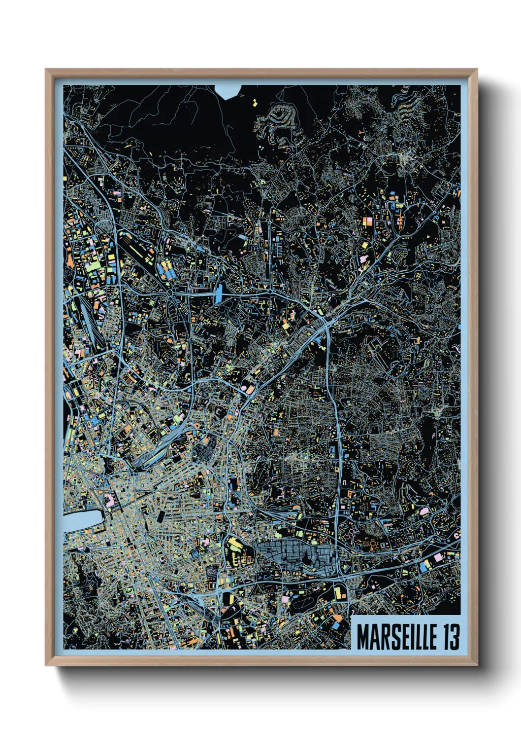 Une affiche de carte sur Marseille 13