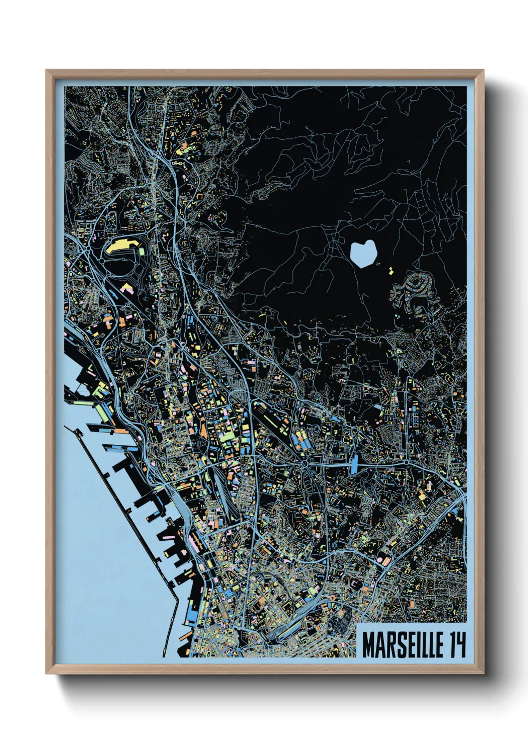 Une affiche de carte sur Marseille 14