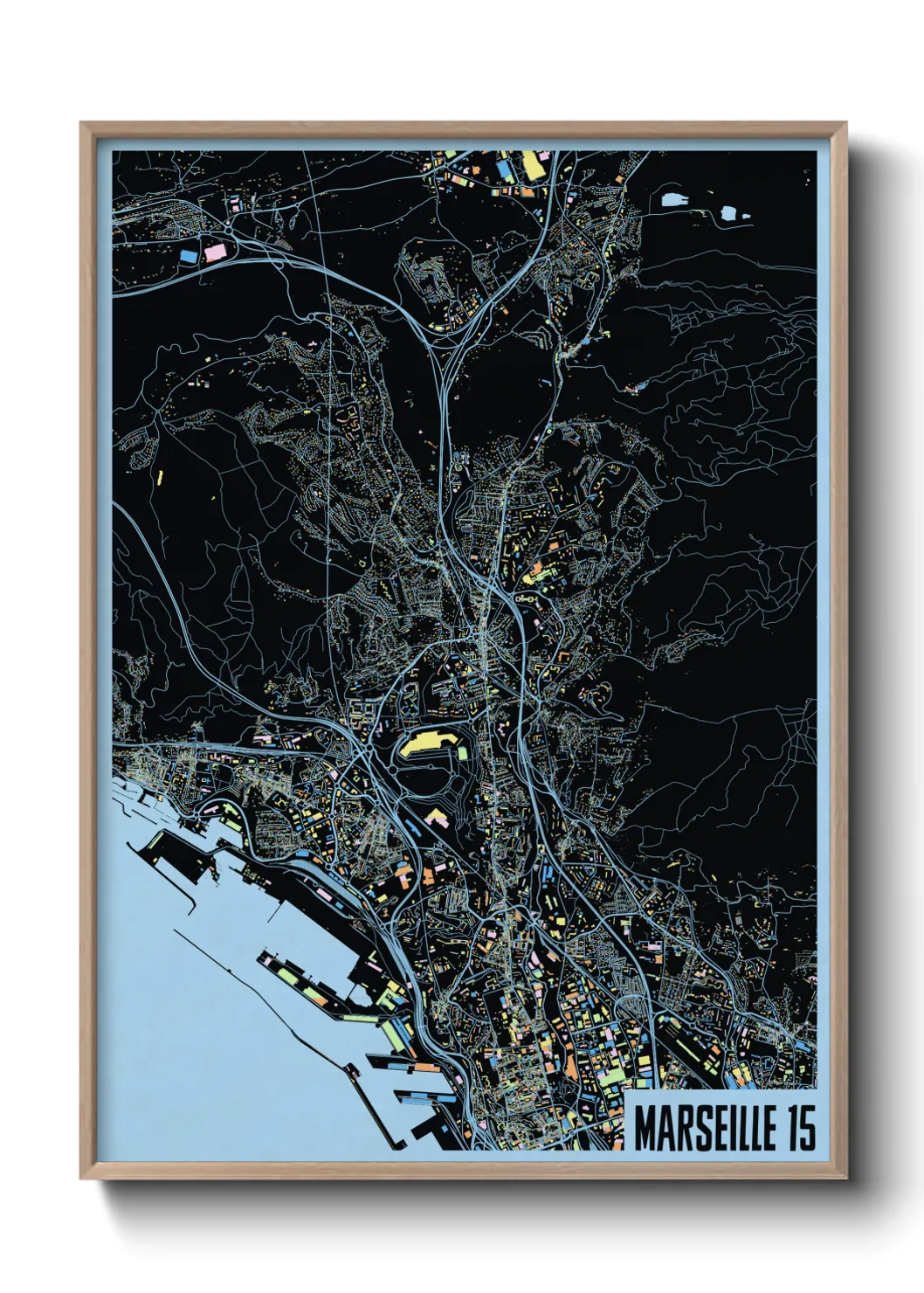 Une affiche de carte sur Marseille 15