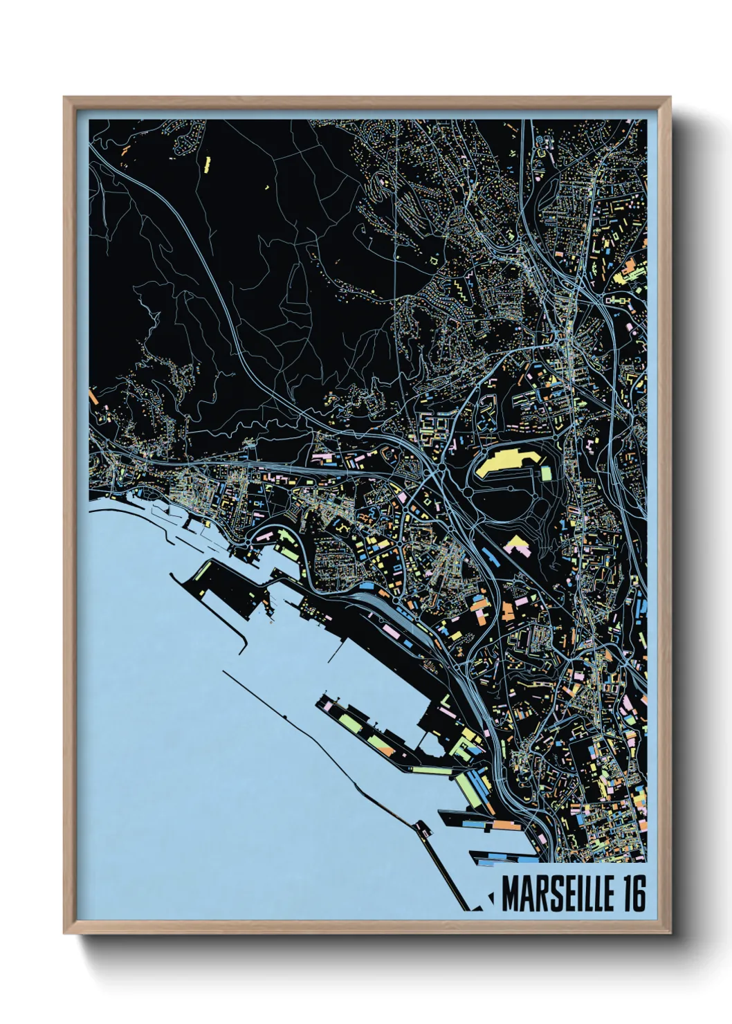 Une affiche de carte sur Marseille 16
