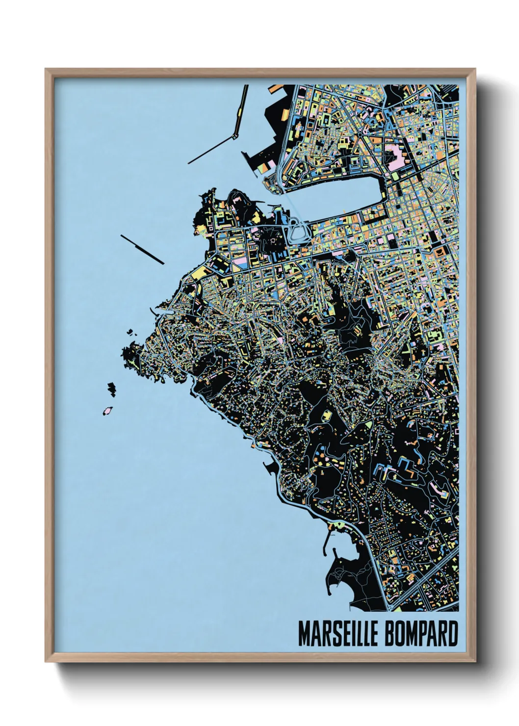 Une affiche de carte sur Marseille Bompard