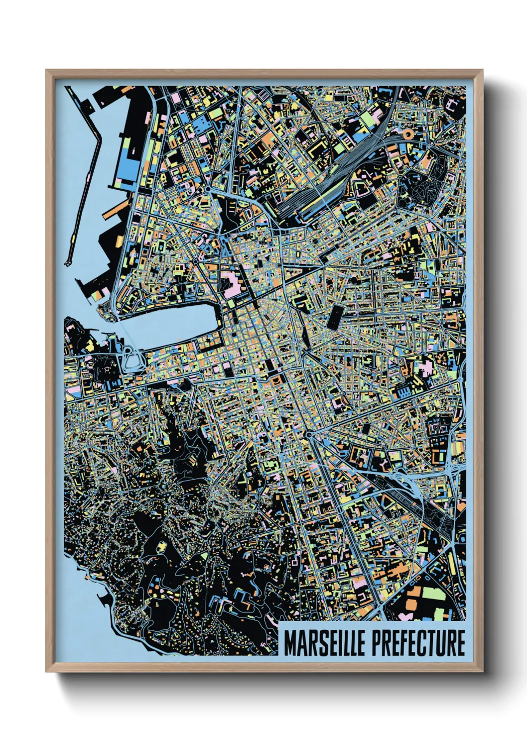 Une affiche de carte sur Marseille Prefecture