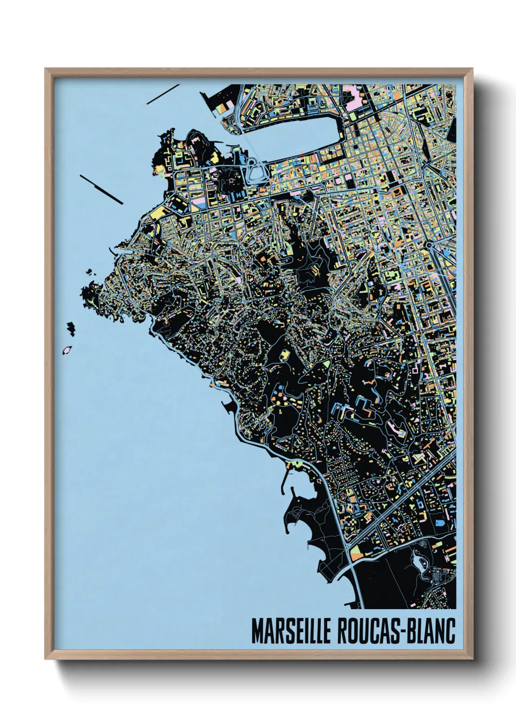 Une affiche de carte sur Marseille Roucas-Blanc