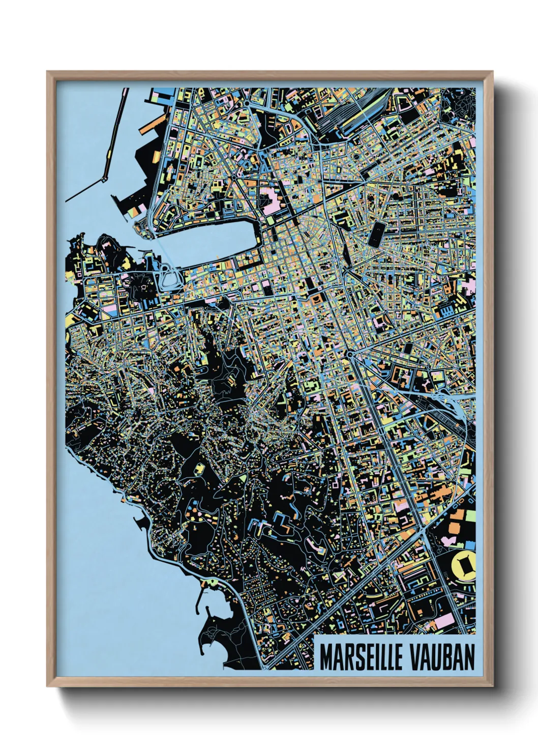 Un poster carteMarseille Vauban