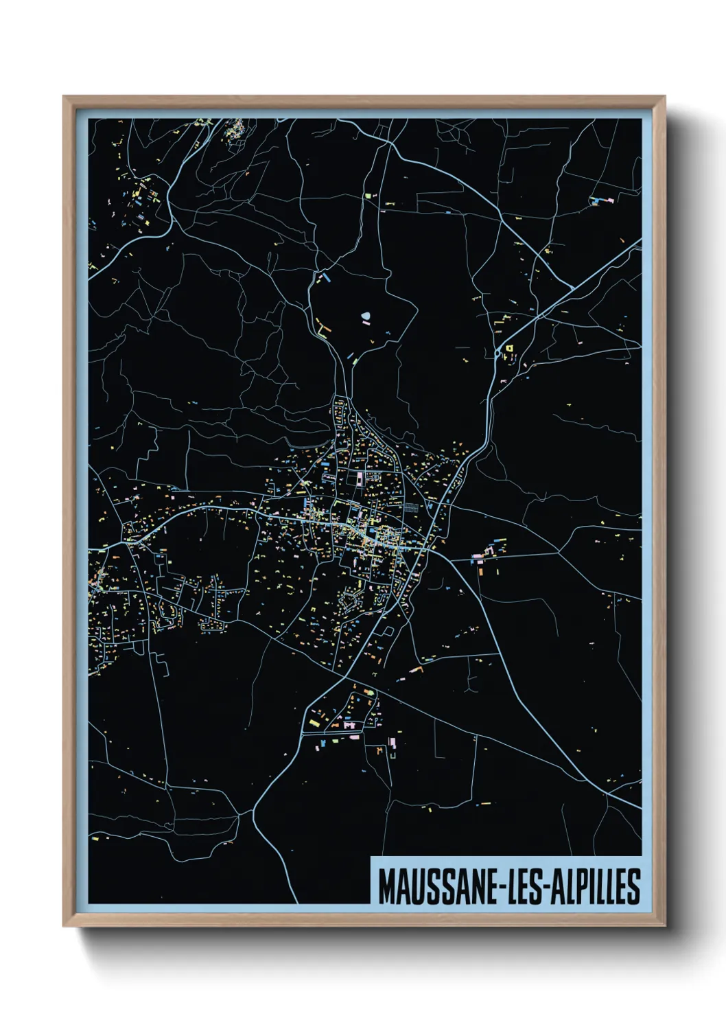 Une affiche de carte sur Maussane-les-Alpilles