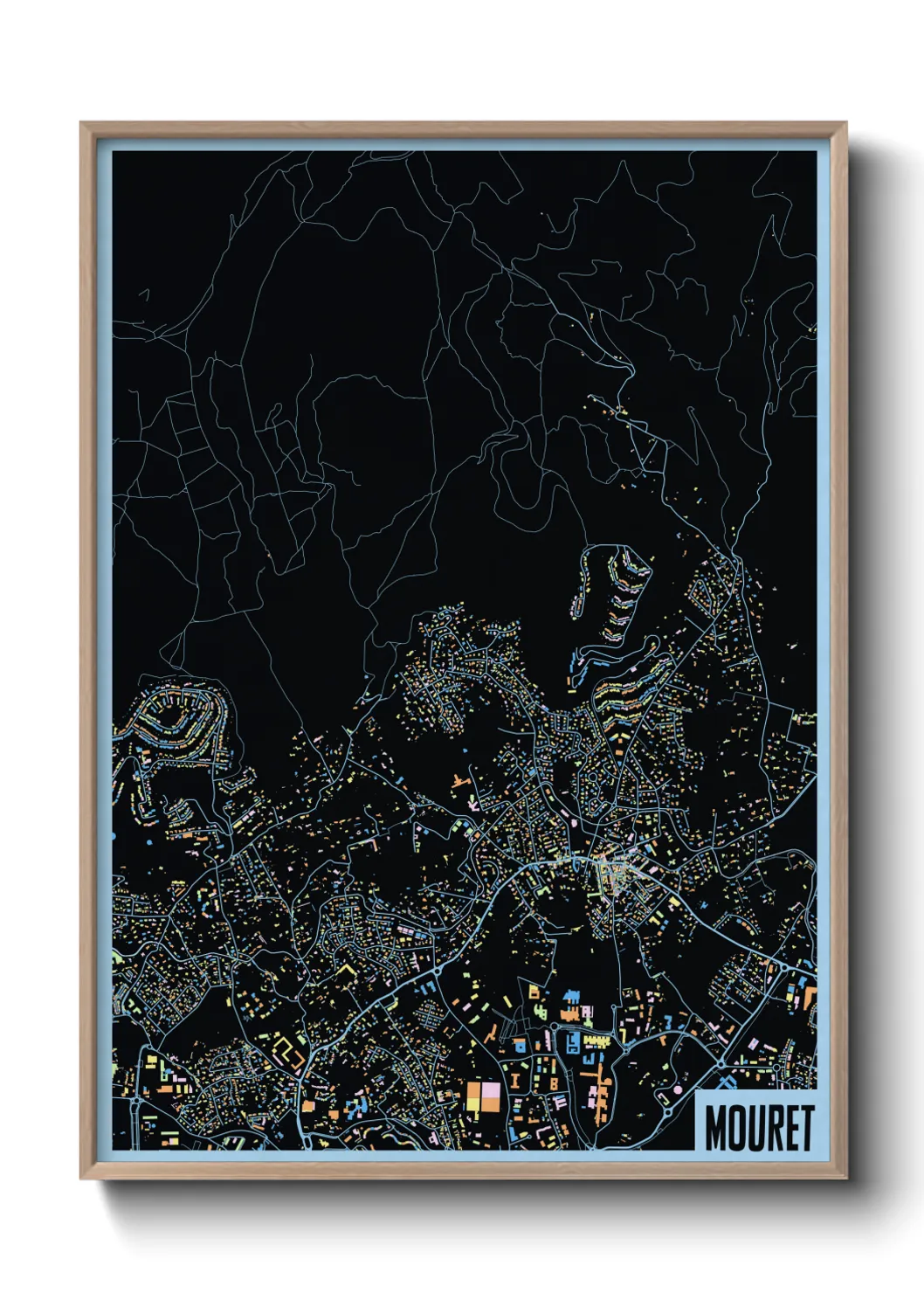 Une affiche de carte sur Mouret