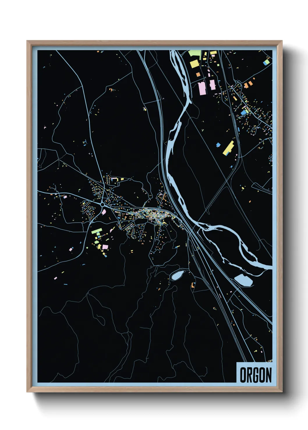 Une affiche de carte sur Orgon