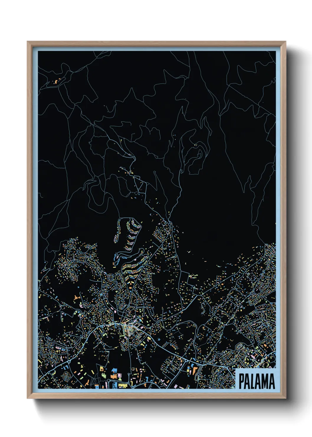 Une affiche de carte sur Palama