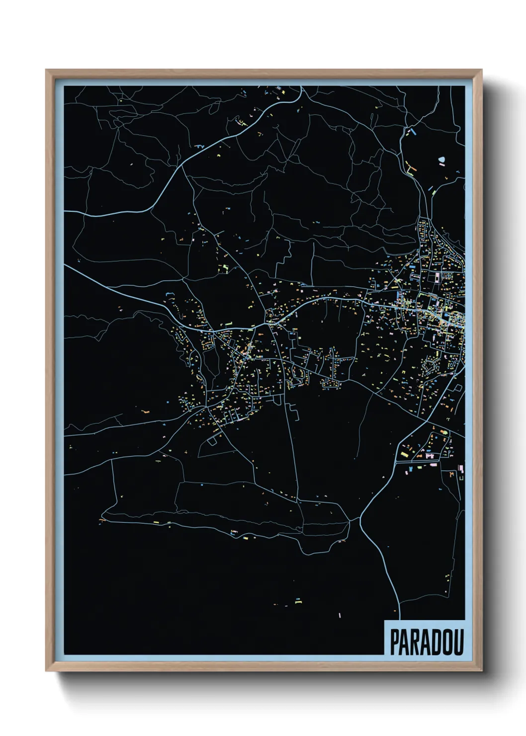 Une affiche de carte sur Paradou