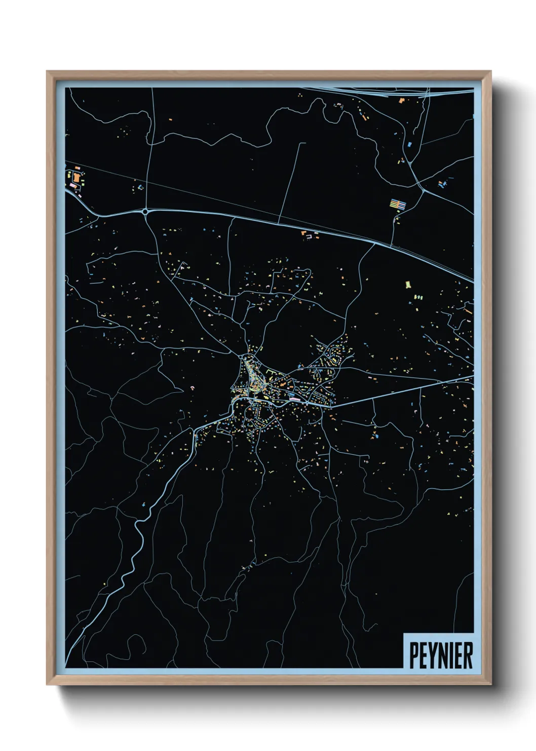 Une affiche de carte sur Peynier