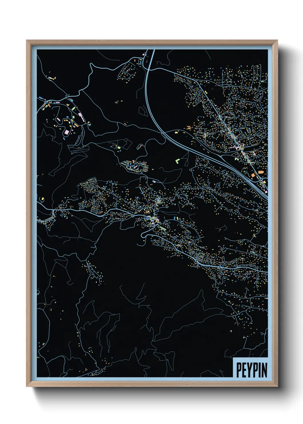 Une affiche de carte sur Peypin