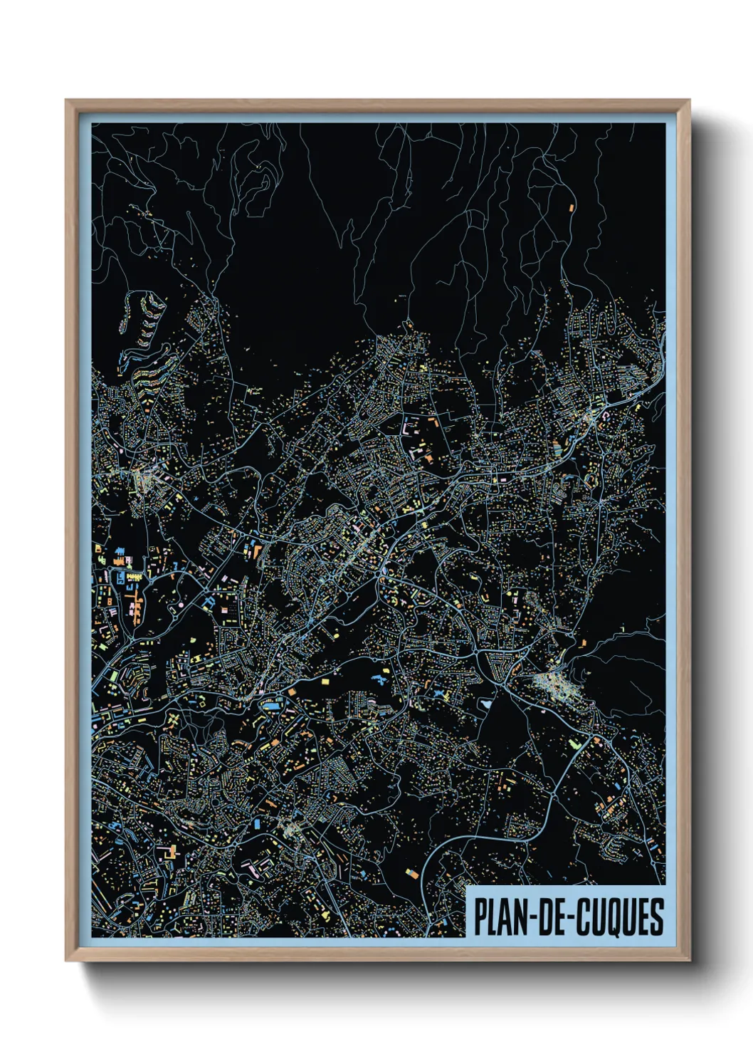 Une affiche de carte sur Plan-de-Cuques