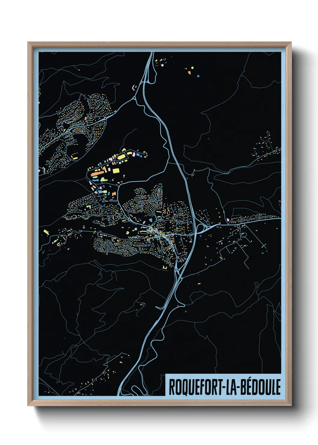 Une affiche de carte sur Roquefort-la-Bédoule