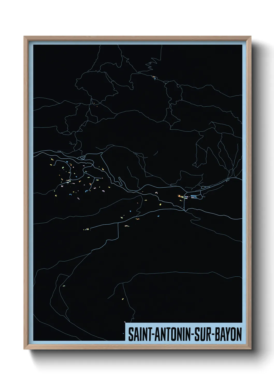 Une affiche de carte sur Saint-Antonin-sur-Bayon