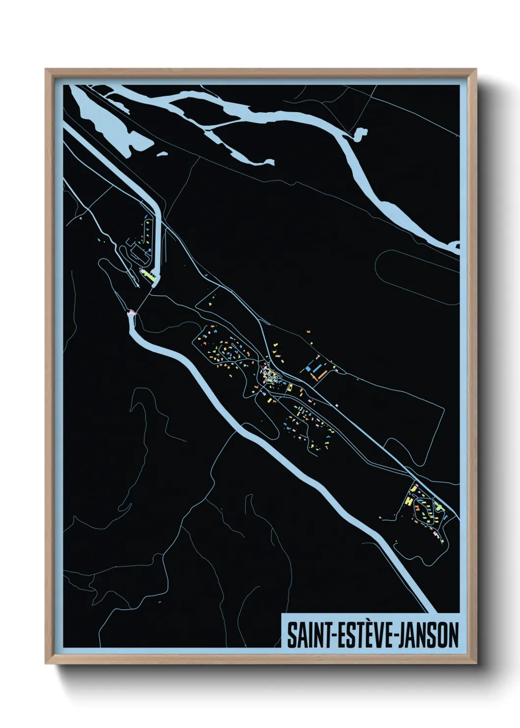 Une affiche de carte sur Saint-Estève-Janson