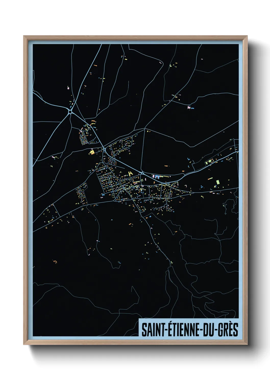 Une affiche de carte sur Saint-Étienne-du-Grès