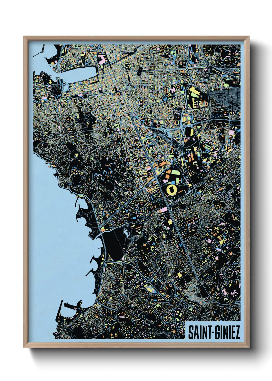 Une affiche de carte sur Saint-Giniez