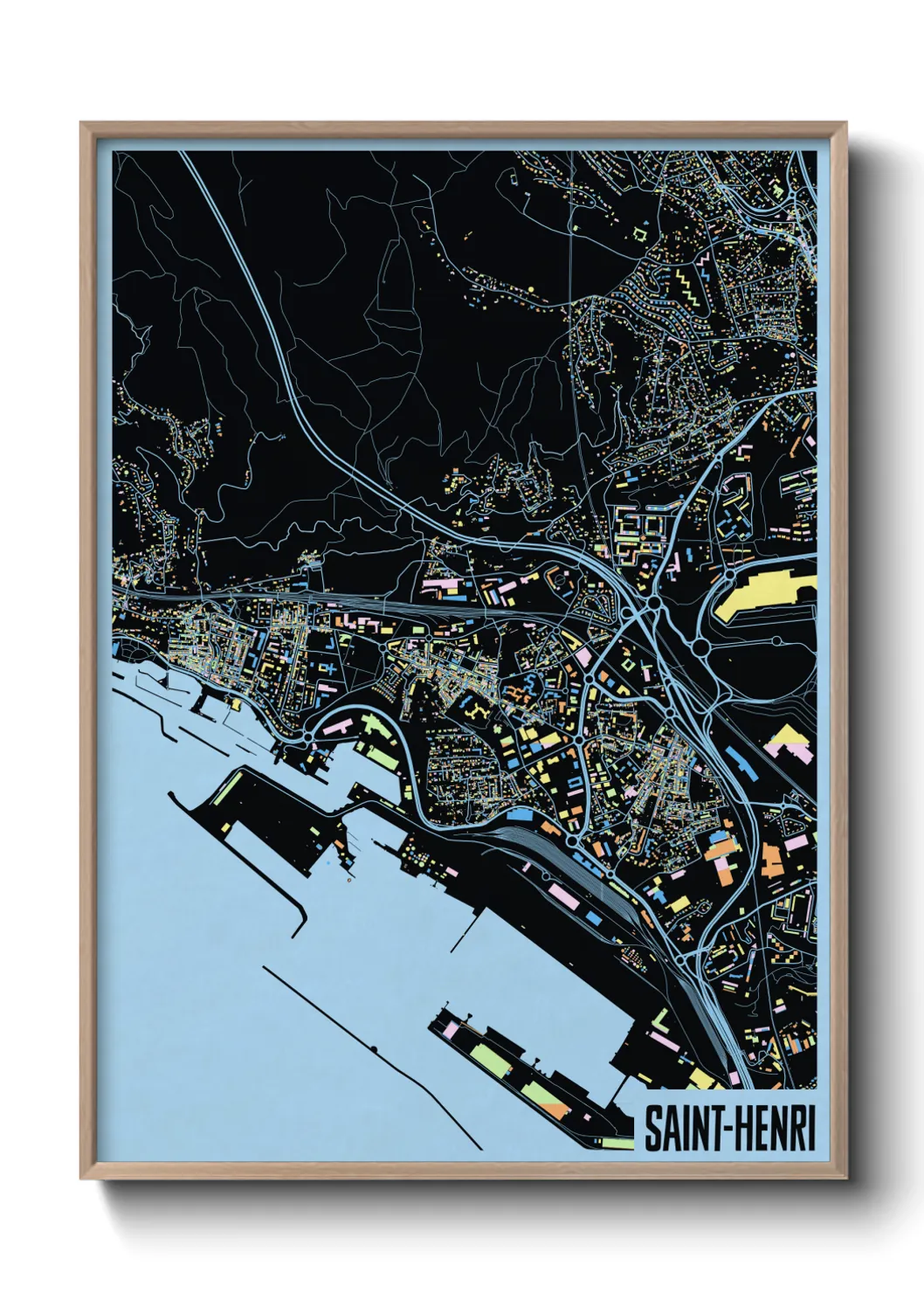 Une affiche de carte sur Saint-Henri