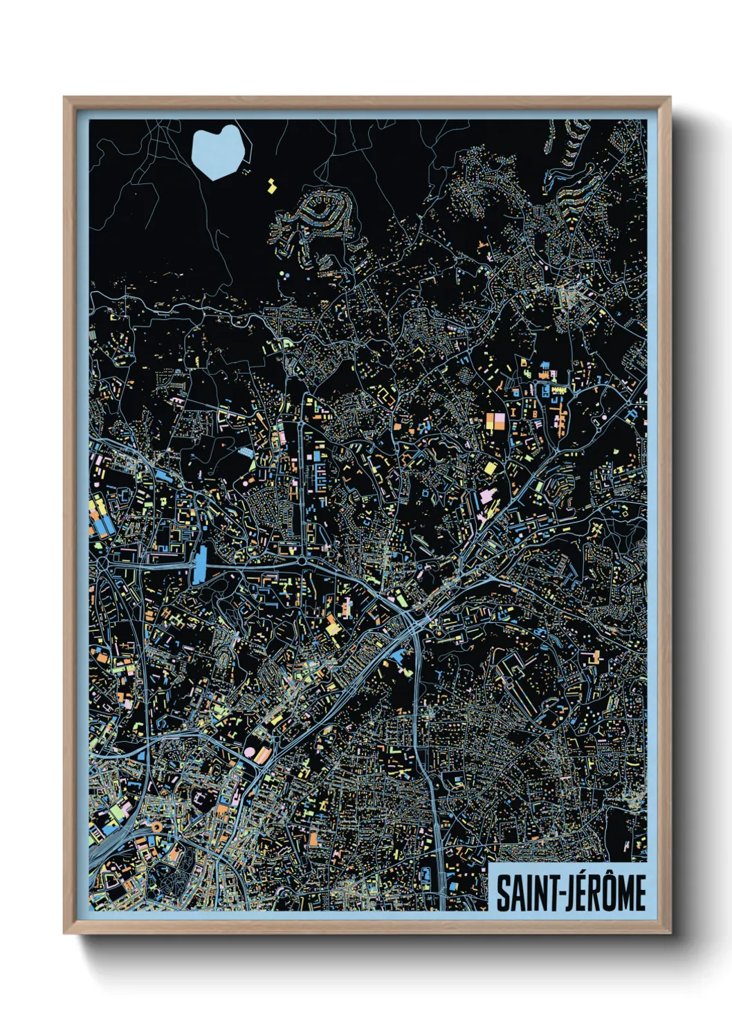 Une affiche de carte sur Saint-Jérôme