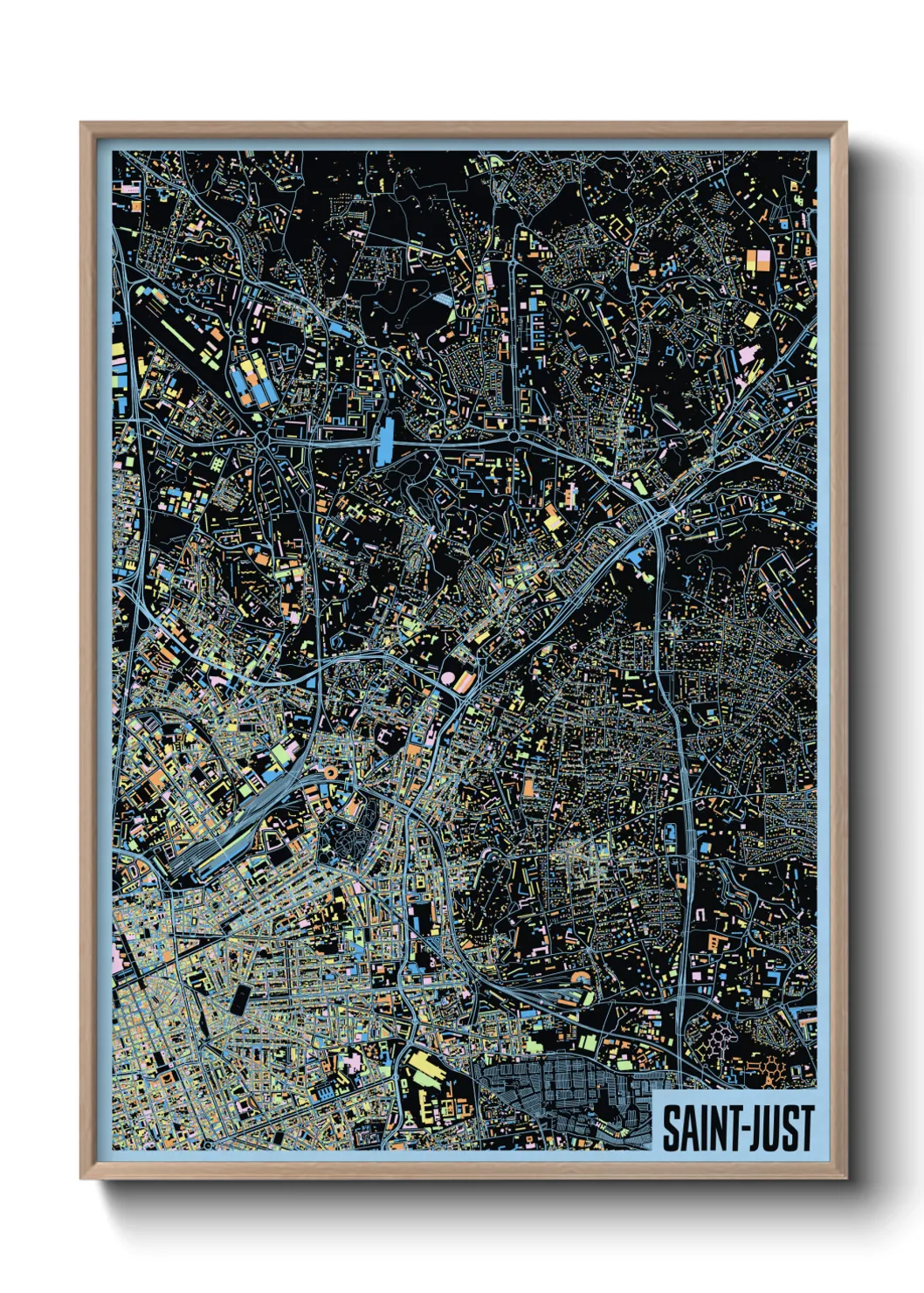 Une affiche de carte sur Saint-Just