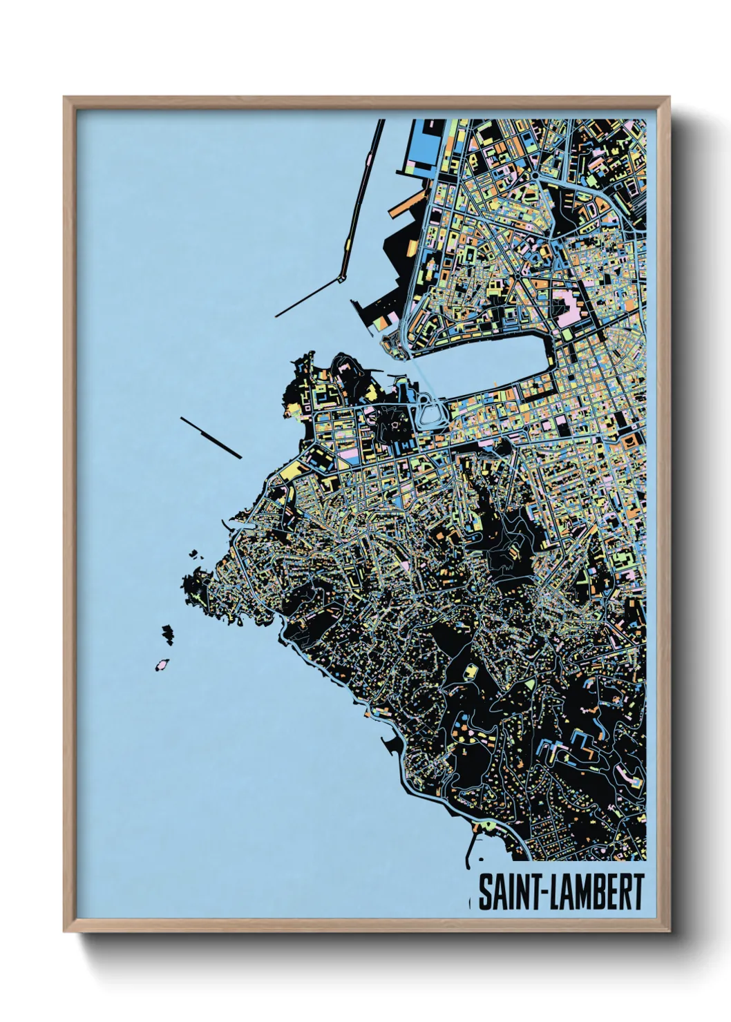 Une affiche de carte sur Saint-Lambert