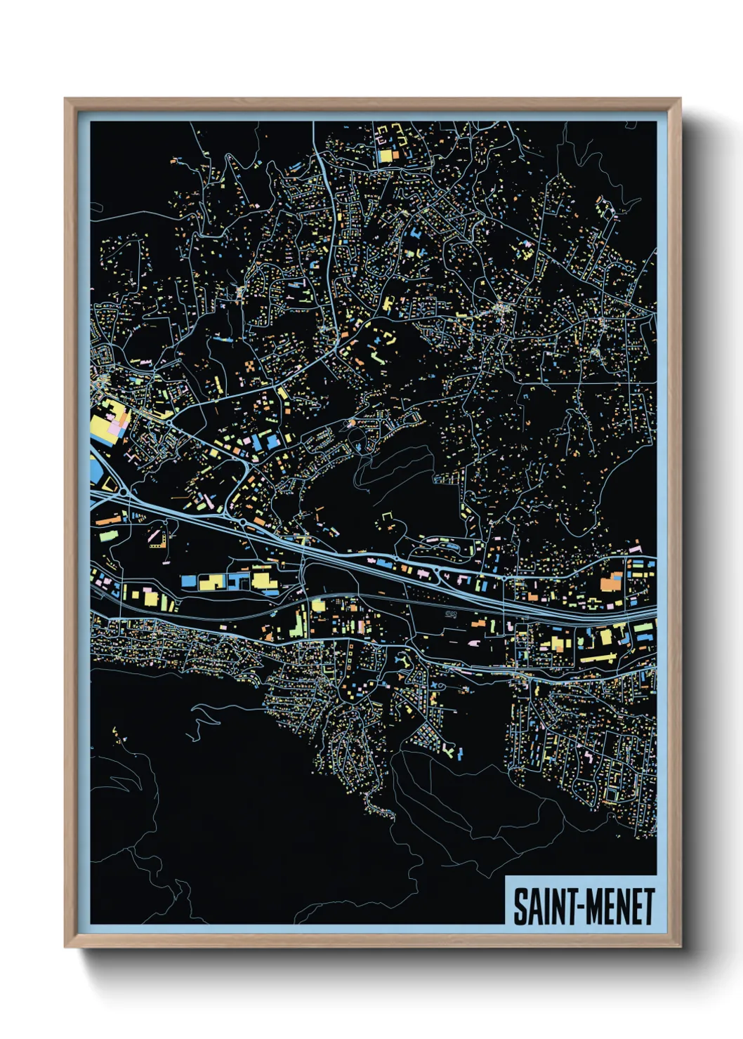 Une affiche de carte sur Saint-Menet