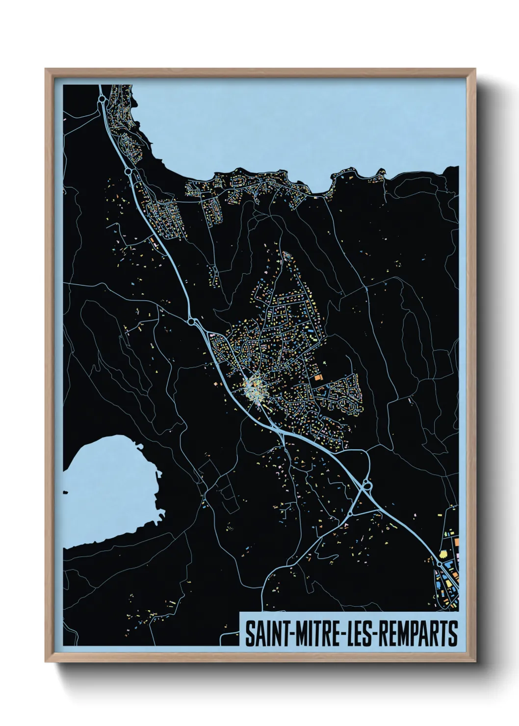 Une affiche de carte sur Saint-Mitre-les-Remparts