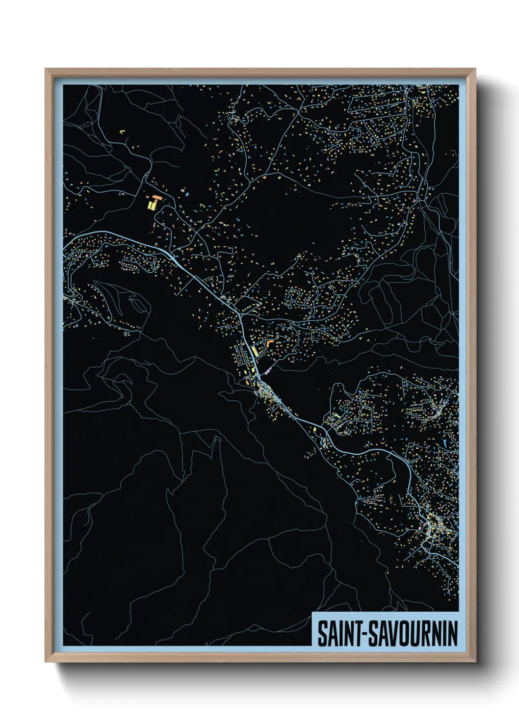 Une affiche de carte sur Saint-Savournin