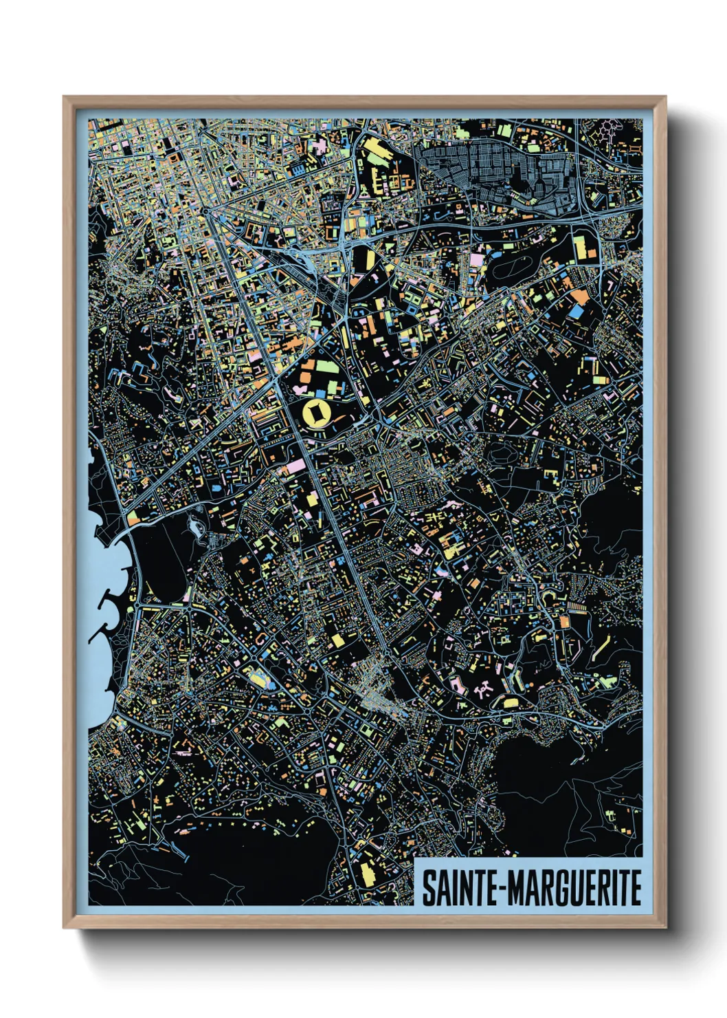 Une affiche de carte sur Sainte-Marguerite