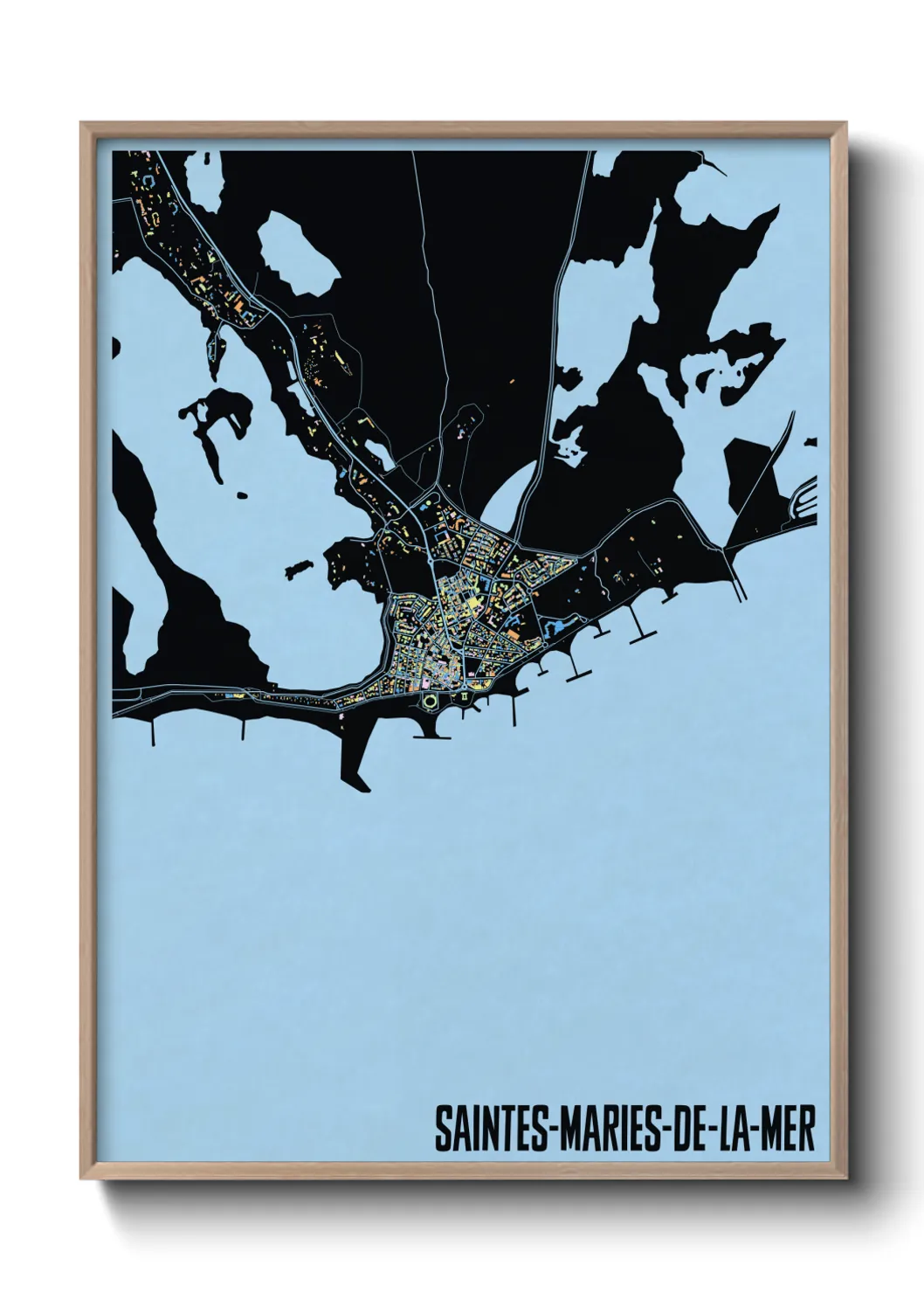 Une affiche de carte sur Saintes-Maries-de-la-Mer