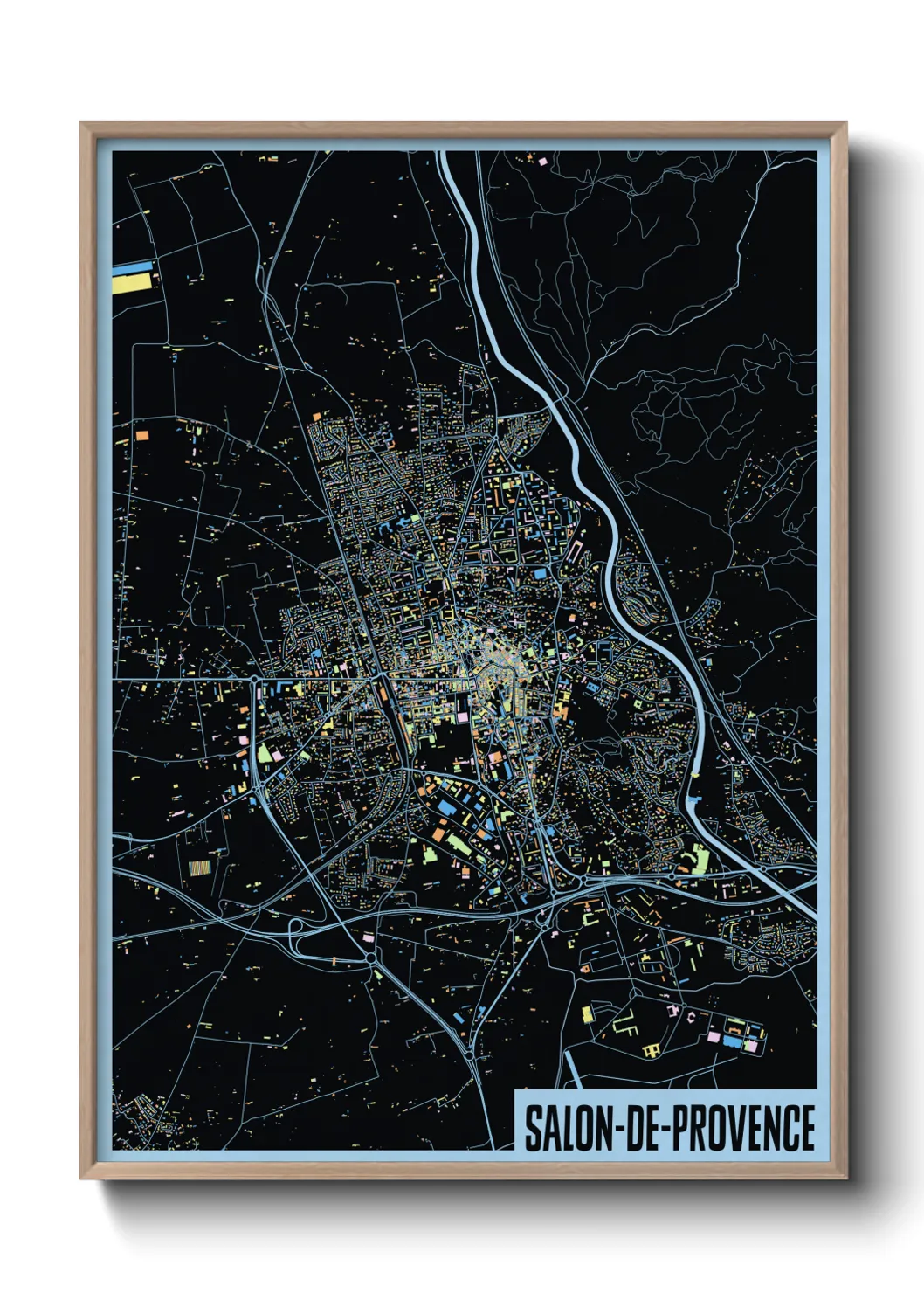 Une affiche de carte sur Salon-de-Provence