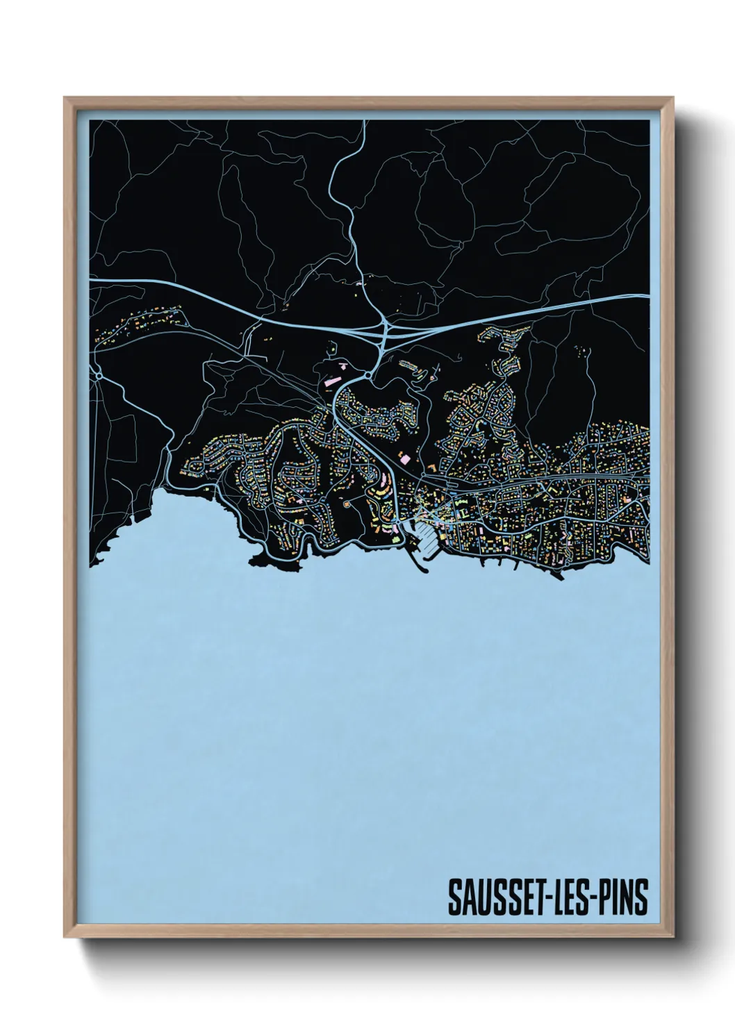 Une affiche de carte sur Sausset-les-Pins