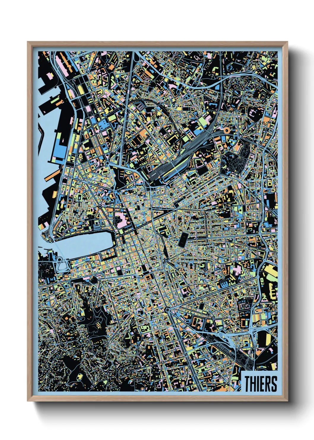 Une affiche de carte sur Thiers