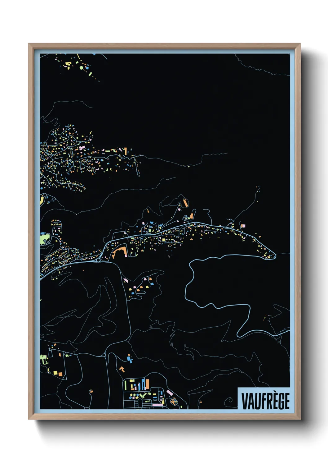 Une affiche de carte sur Vaufrège