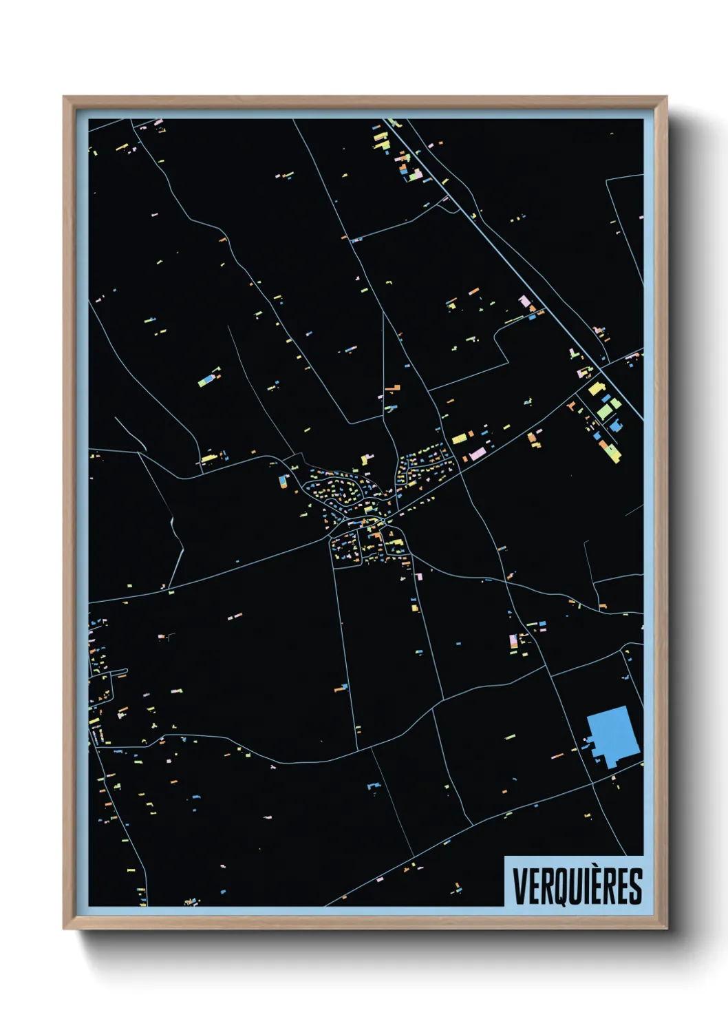 Une affiche de carte sur Verquières