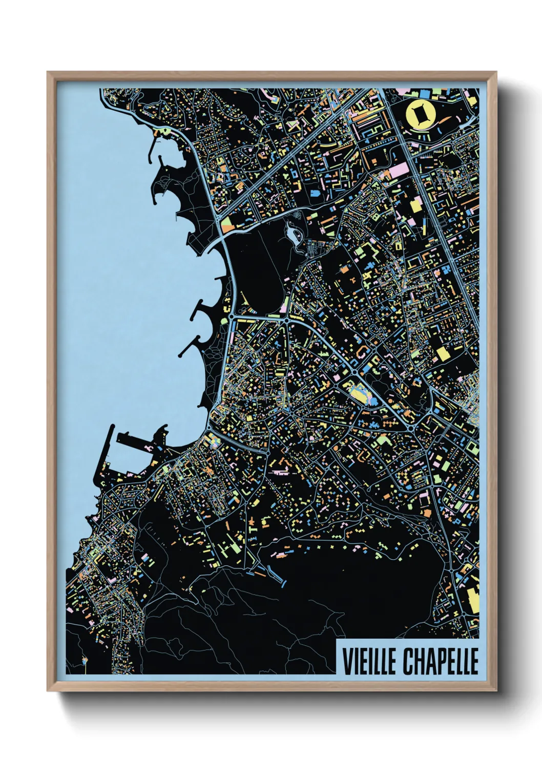 Une affiche de carte sur Vieille Chapelle